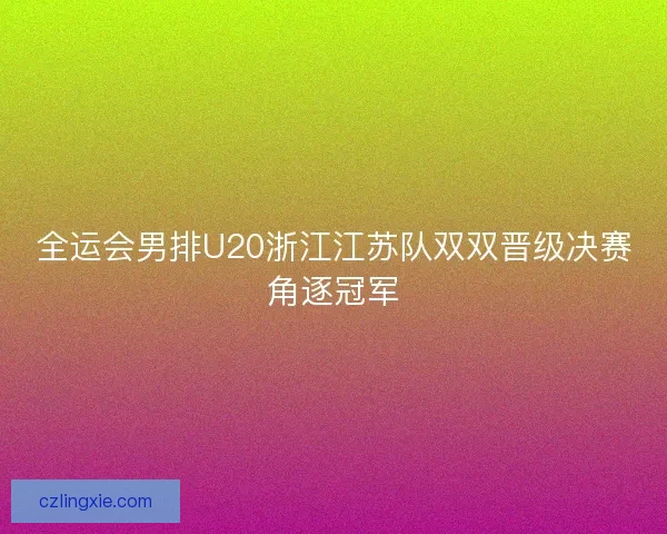 全运会男排U20浙江江苏队双双晋级决赛角逐冠军